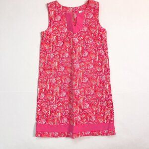 Vineyard Vines Girls Pink Seashell Shift Dress, Size 10